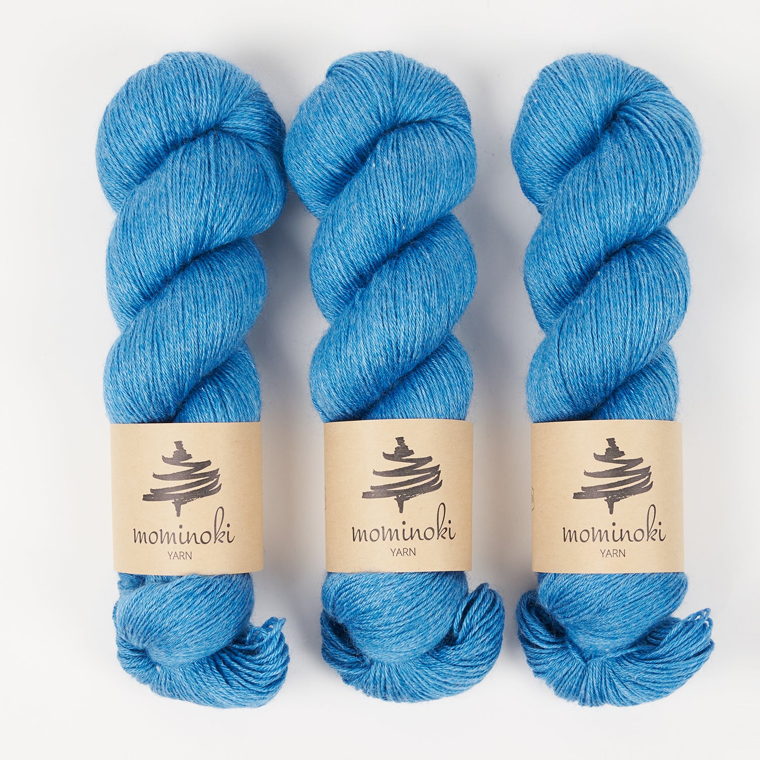 Mominoki Yarn RAMIE SILK - PETROL Wool Ramie Silk Fingering blue Yarn