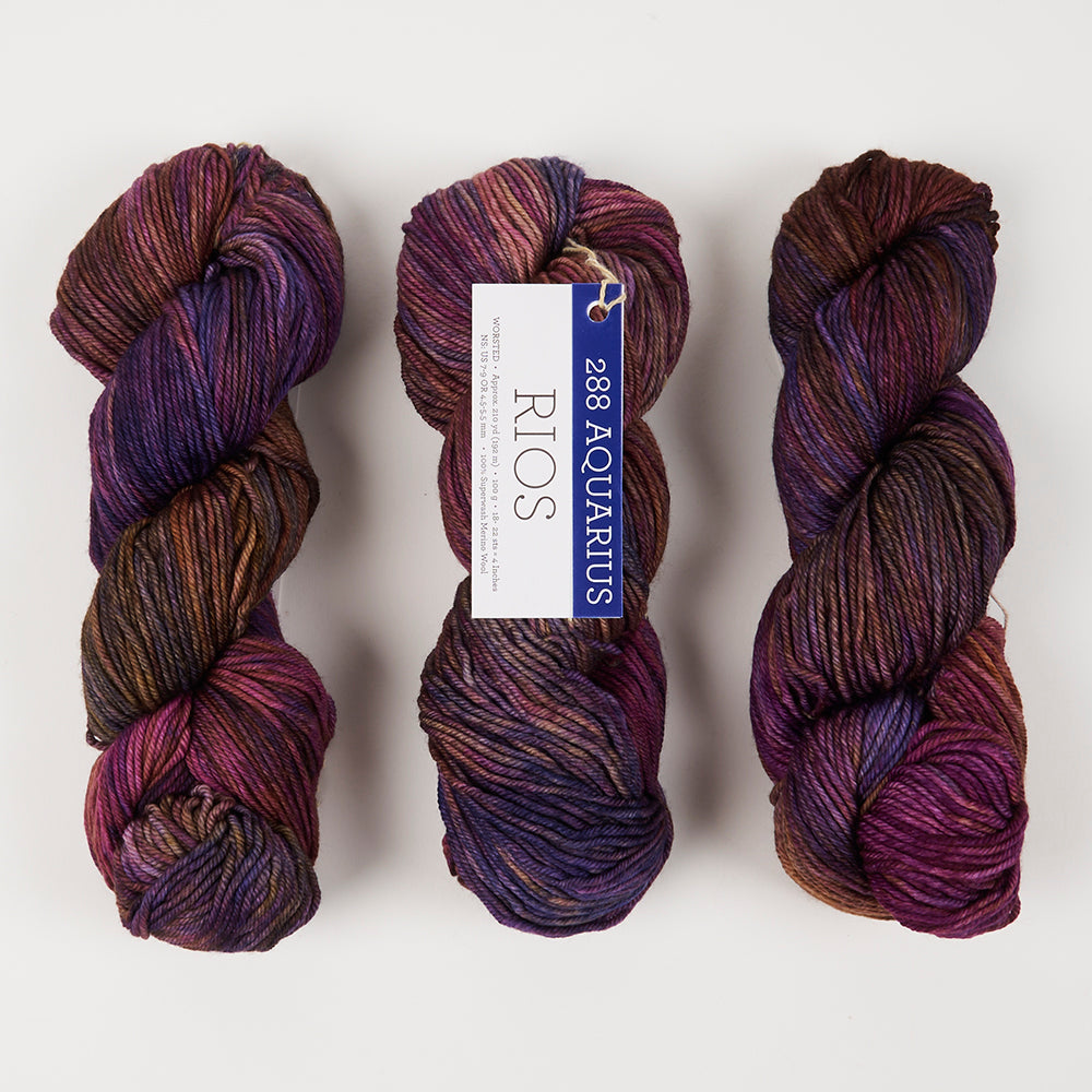 Malabrigo RIOS - AQUARIUS Merino wool Worsted multicolour purple Yarn