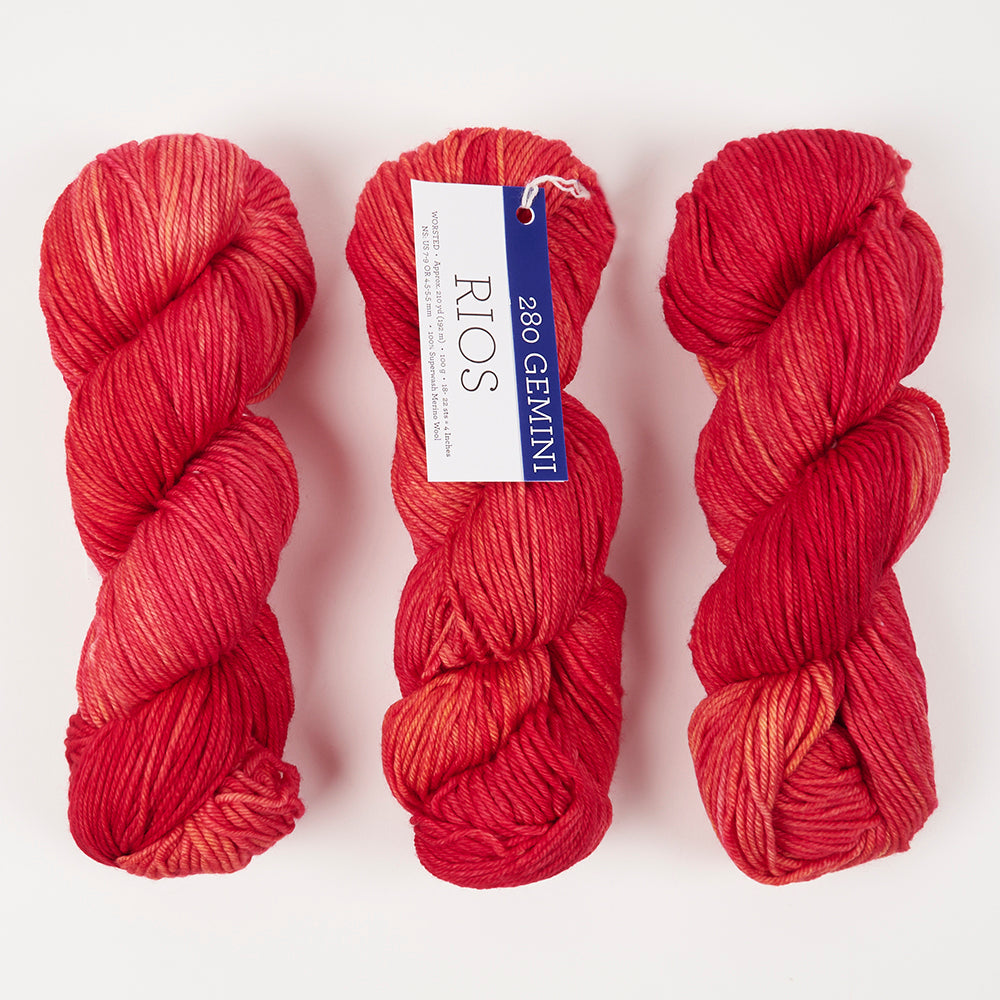 Malabrigo RIOS - GEMINI Merino wool Worsted red Yarn