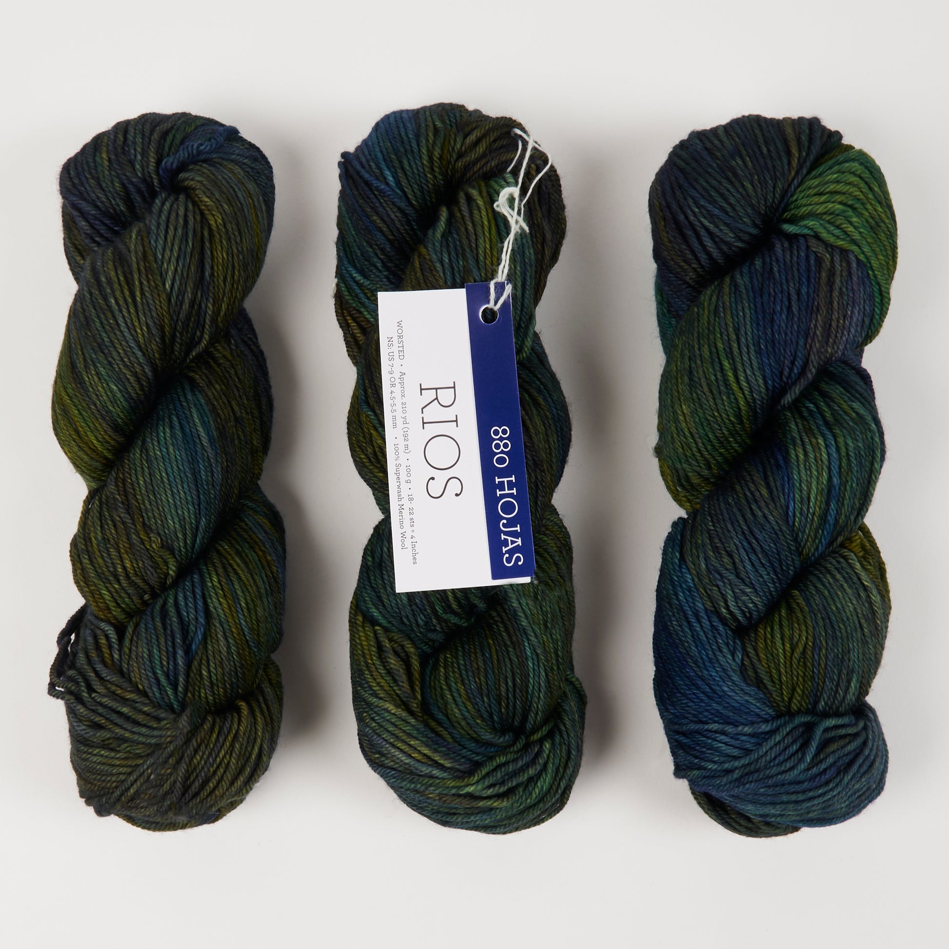 Malabrigo RIOS - HOJAS Merino wool Worsted green Yarn