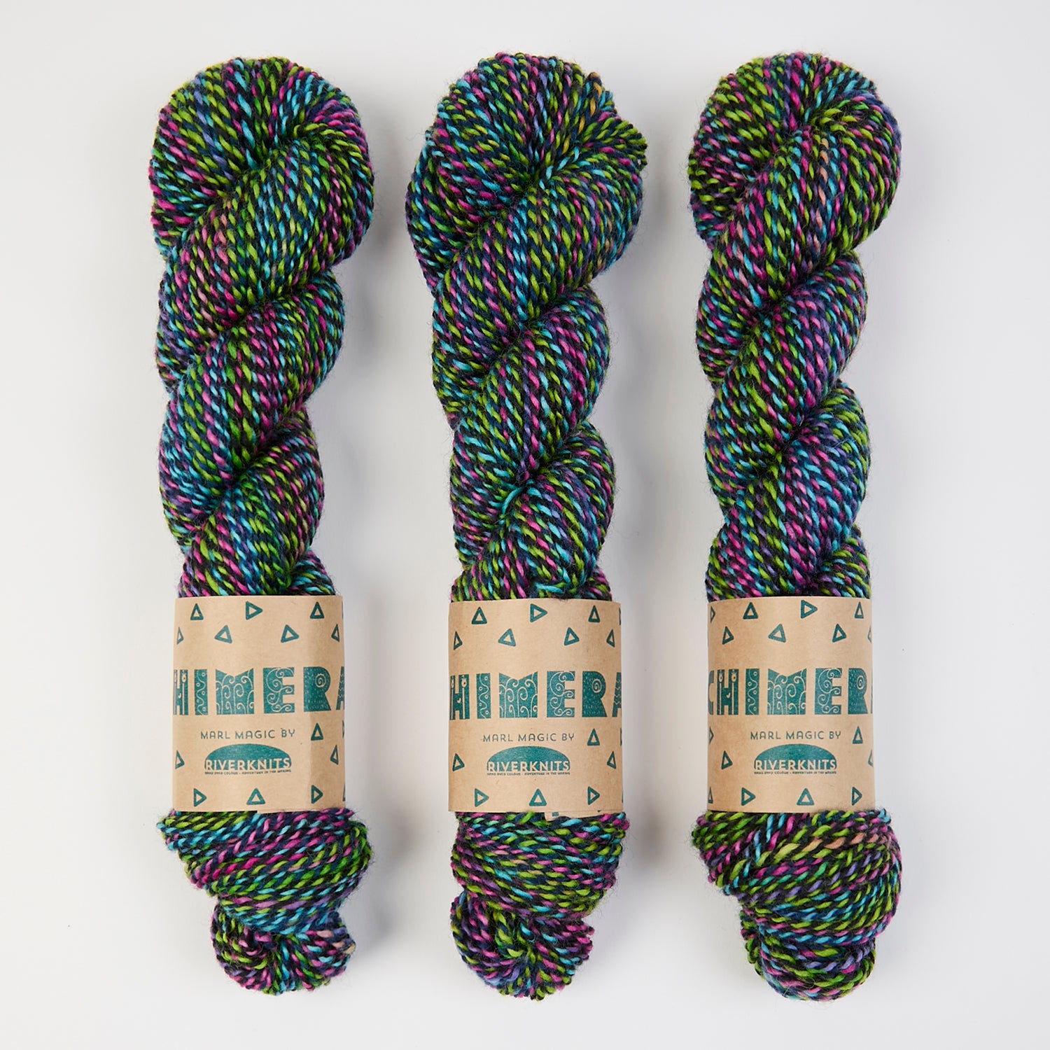 RiverKnits CHIMERA DK - AURORA BOREALIS Blue Faced Leicester DK multicolour black Yarn