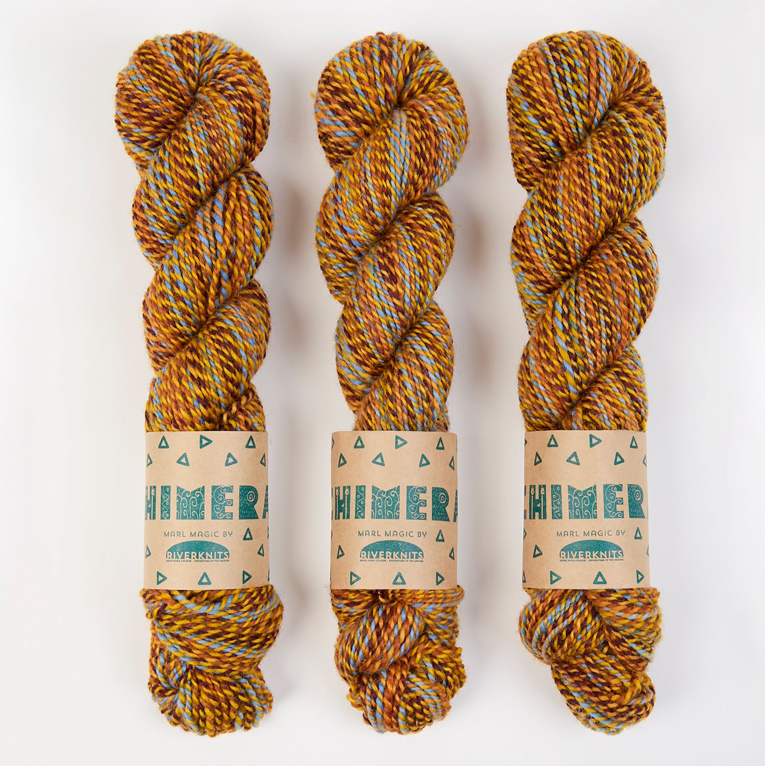 RiverKnits CHIMERA DK - SUNFLOWER Blue Faced Leicester DK orange Yarn