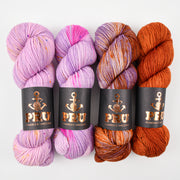 Punk Rock Unicorn ROASTED LAVENDER Merino wool Nylon Fingering Quick Kits