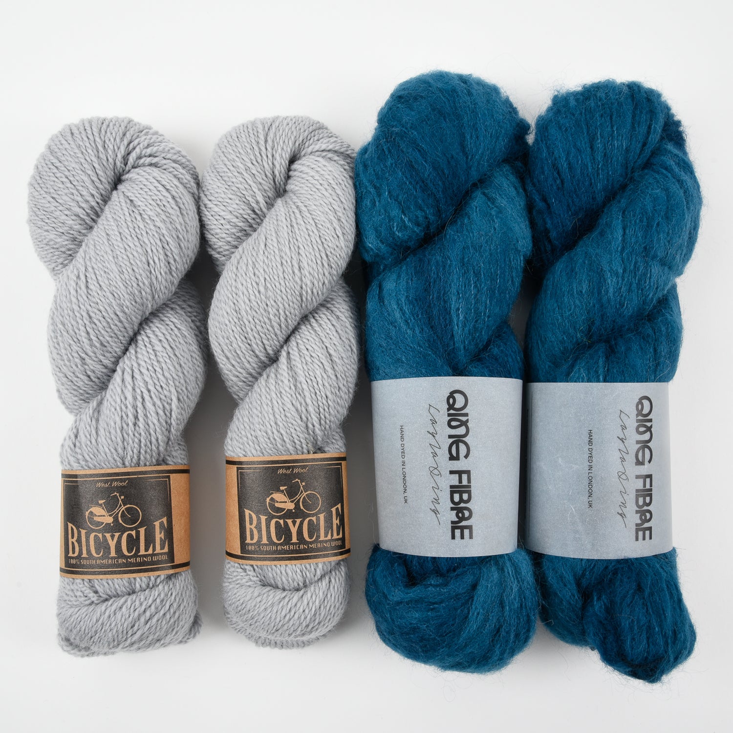 Qing Fibre ROGUE WAVES Alpaca Merino wool Silk Mixed Weight Quick Kits