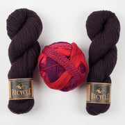 Schoppel-Wolle ROSE AUBERGINE Wool Nylon Merino wool Mixed Weight Quick Kits