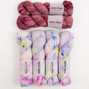 Qing Fibre ROSE FROST Merino wool Silk Yak Alpaca Mixed Weight Quick Kits