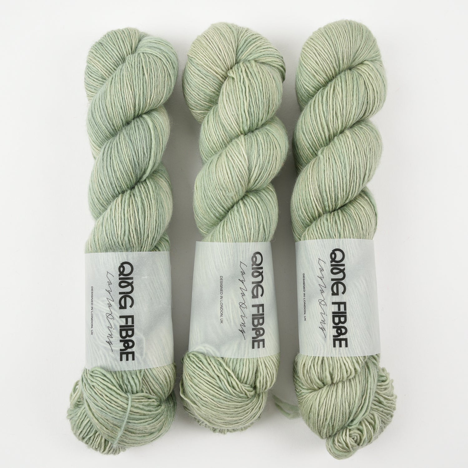 Qing Fibre DASHING SASSY - ROSEMARY Merino wool Fingering green Yarn