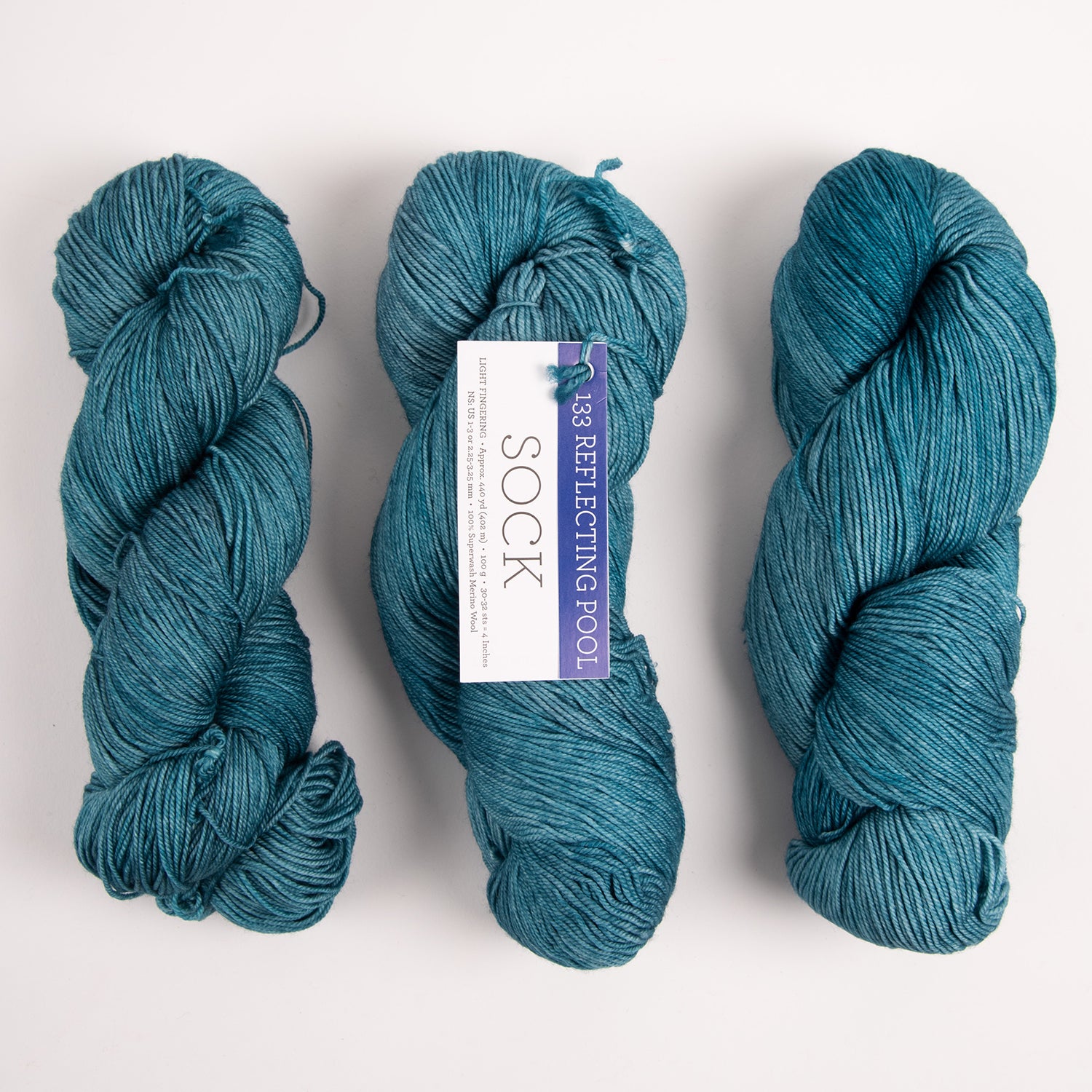 Malabrigo MALABRIGO SOCK - REFLECTING POOL Merino wool Light Fingering turquoise blue Yarn