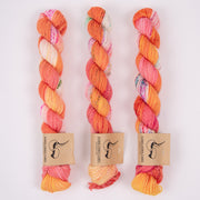 Dark Omen Yarn MERINO SOCK MINI - RIZ SALAD Merino wool Nylon Fingering pink coral Yarn