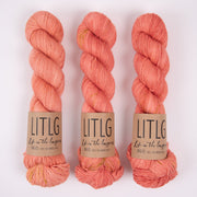 Life in The Long Grass LITLG SINGLES - ROSY MELON Merino wool Fingering coral Yarn