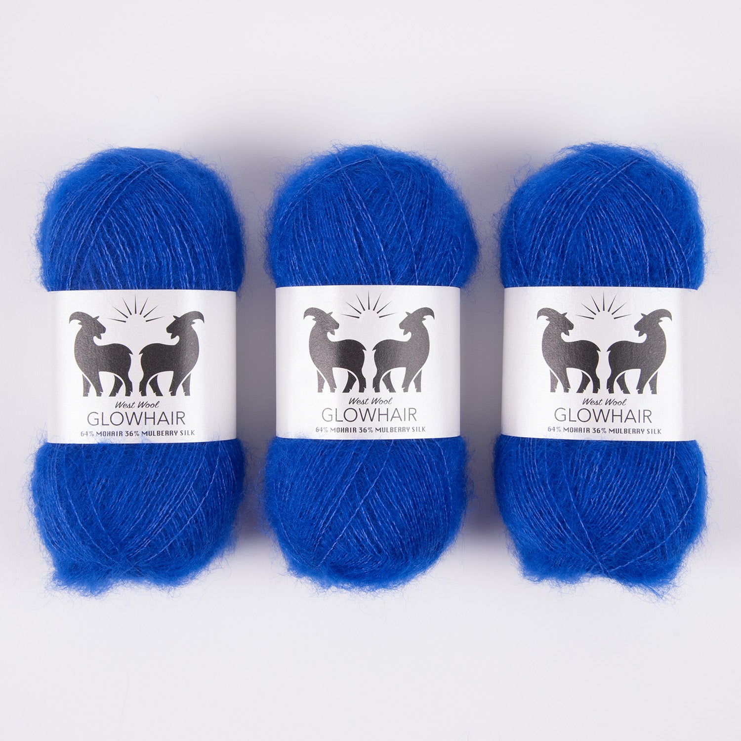 West Wool GLOWHAIR - ROYAL Mohair Silk Lace blue Yarn