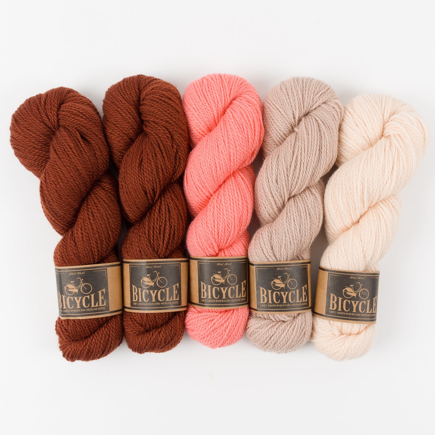 West Wool PEACH AND CHESTNUTS Merino wool Fingering Quick Kits