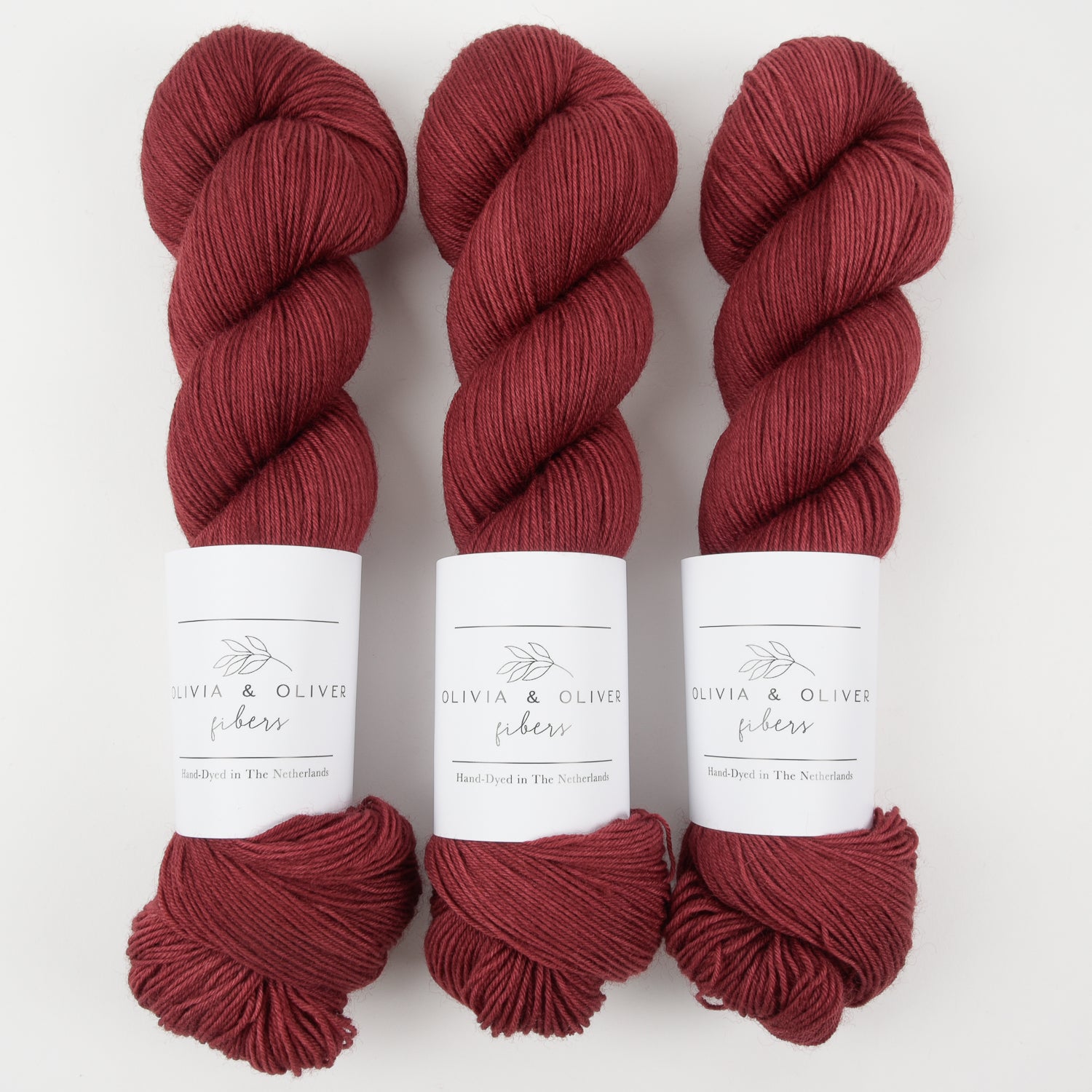Olivia & Oliver OLIVIA BFL - SANGRIA BFL Wool Blue Faced Leicester Fingering red Yarn