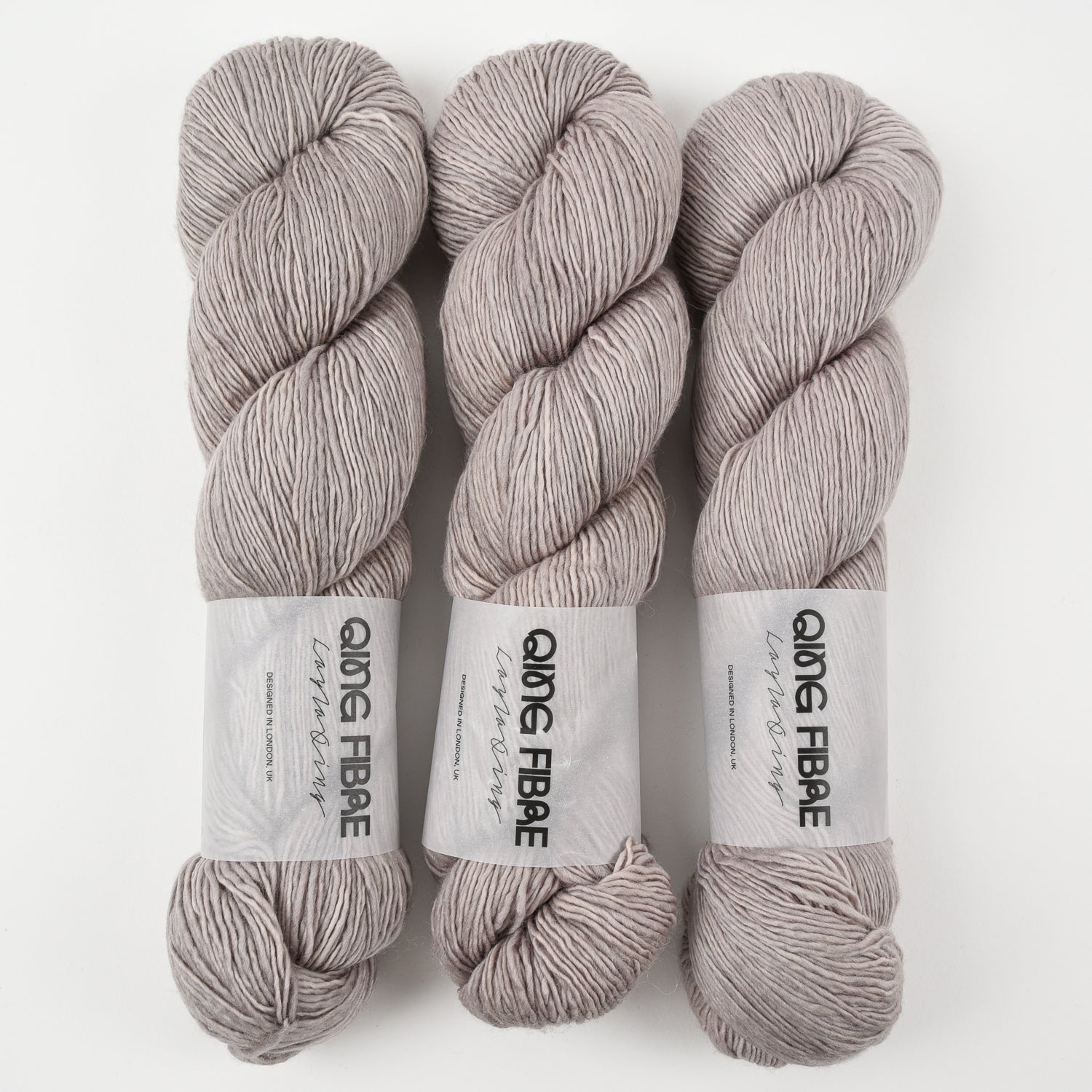 Qing Fibre DASHING SASSY - SHIITAKE Merino wool Fingering grey Yarn