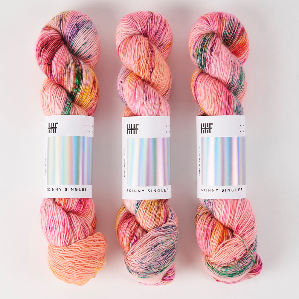 Hedgehog Fibres SKINNY SINGLES - LOWLIGHT FLARE Merino wool Fingering pink Yarn