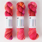 Hedgehog Fibres SKINNY SINGLES - PINK ROCKS Merino wool Fingering fuchsia Yarn