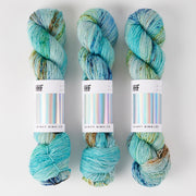 Hedgehog Fibres SKINNY SINGLES - SEA PALACE Merino wool Fingering blue turquoise Yarn