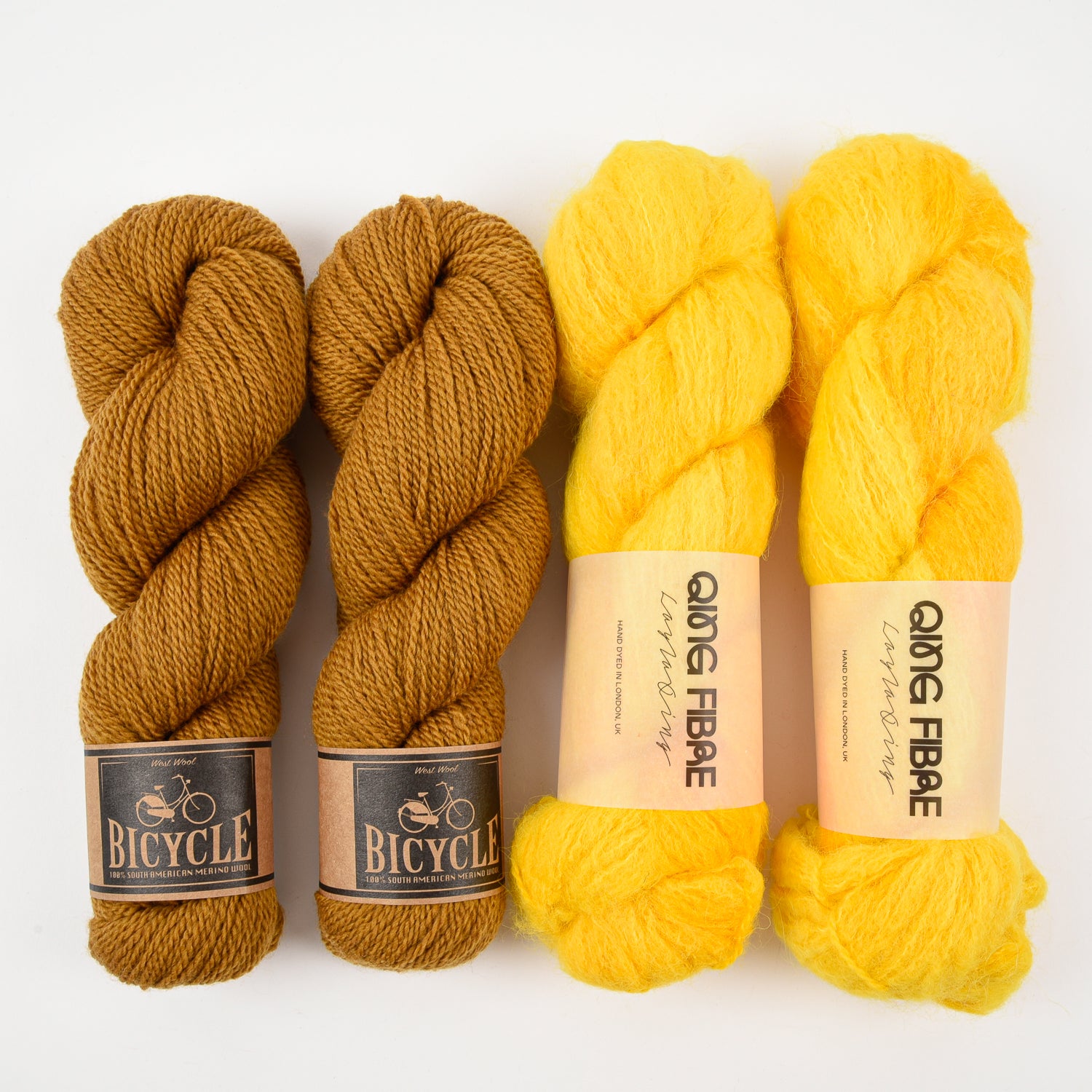 Qing Fibre SLEEPING IN THE SUNSHINE Alpaca Merino wool Silk Mixed Weight Quick Kits