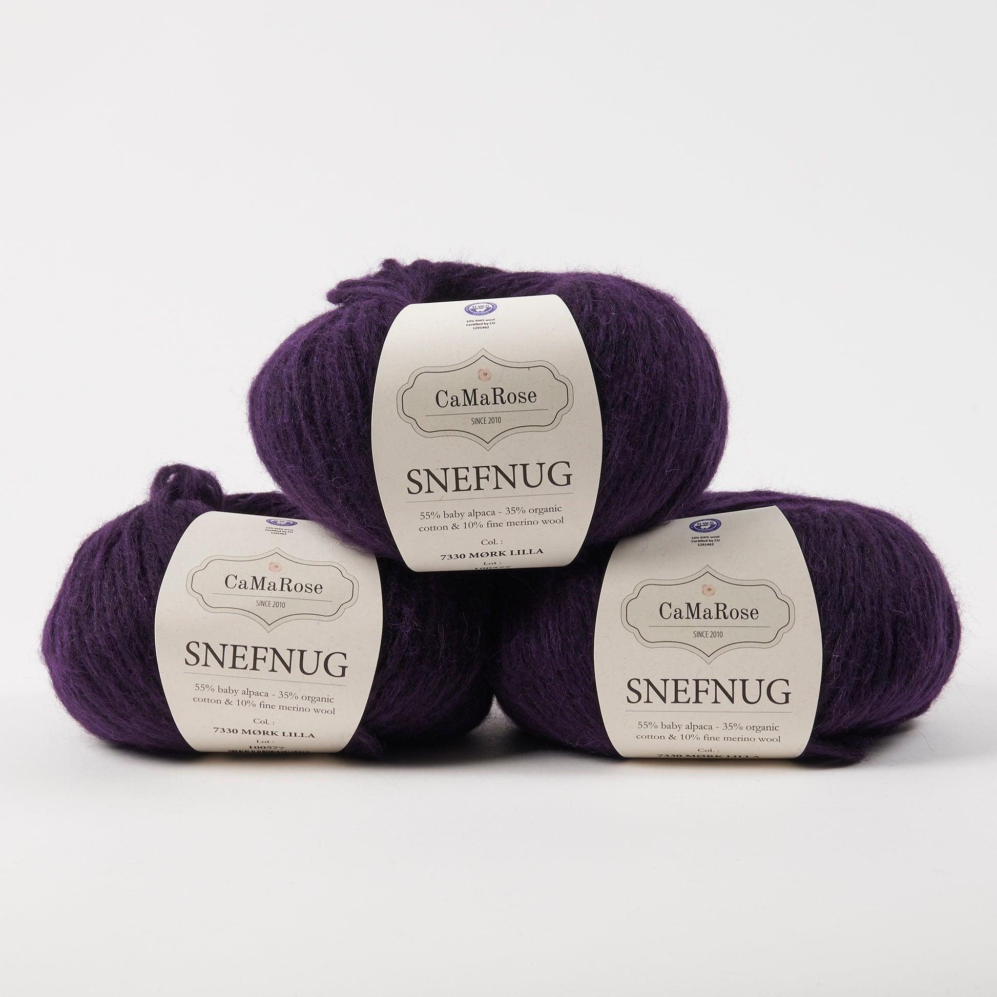 CaMaRose SNEFNUG - MØRK LILLA Alpaca Cotton Merino wool Aran purple Yarn