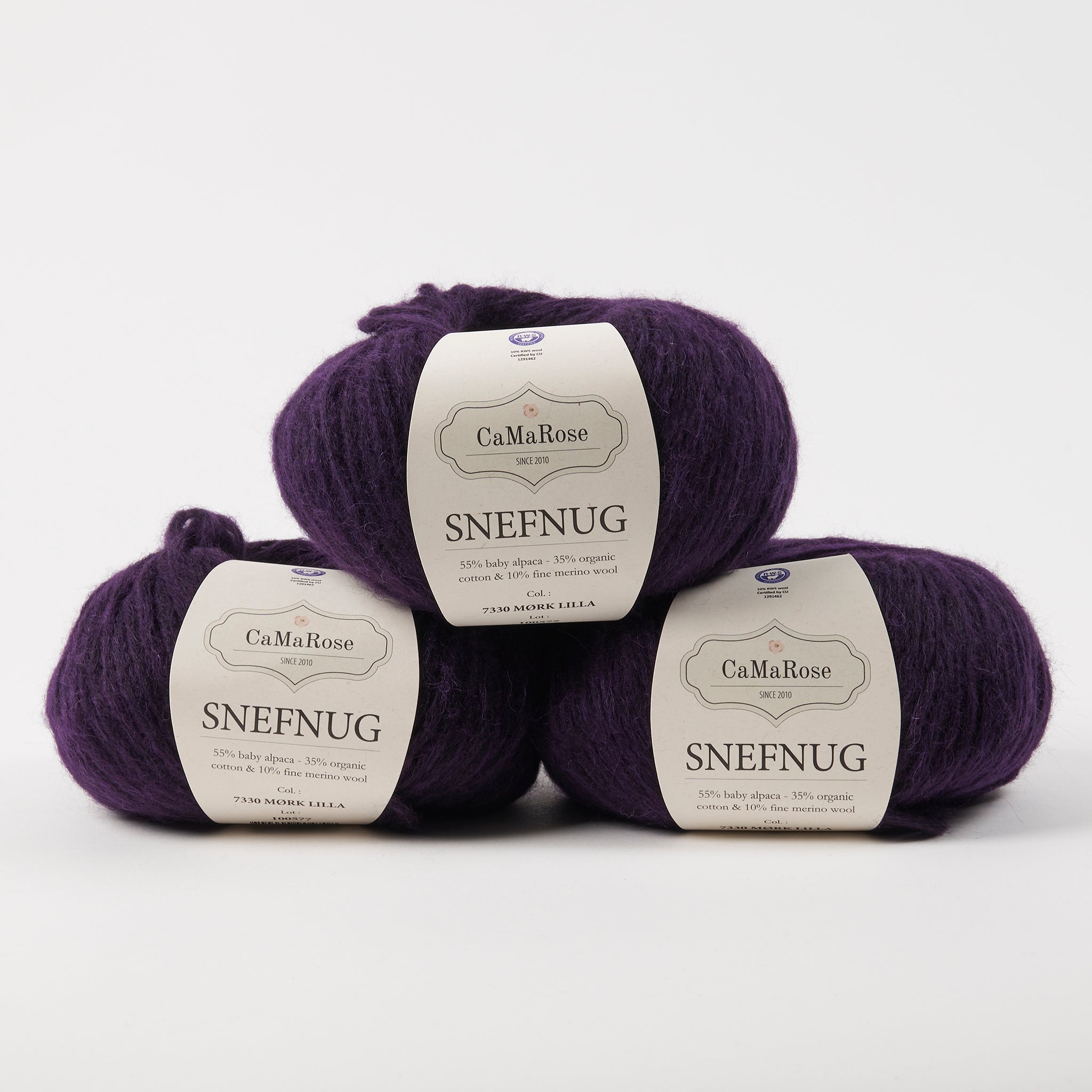 CaMaRose SNEFNUG - MØRK LILLA Alpaca Cotton Merino wool Aran purple Yarn