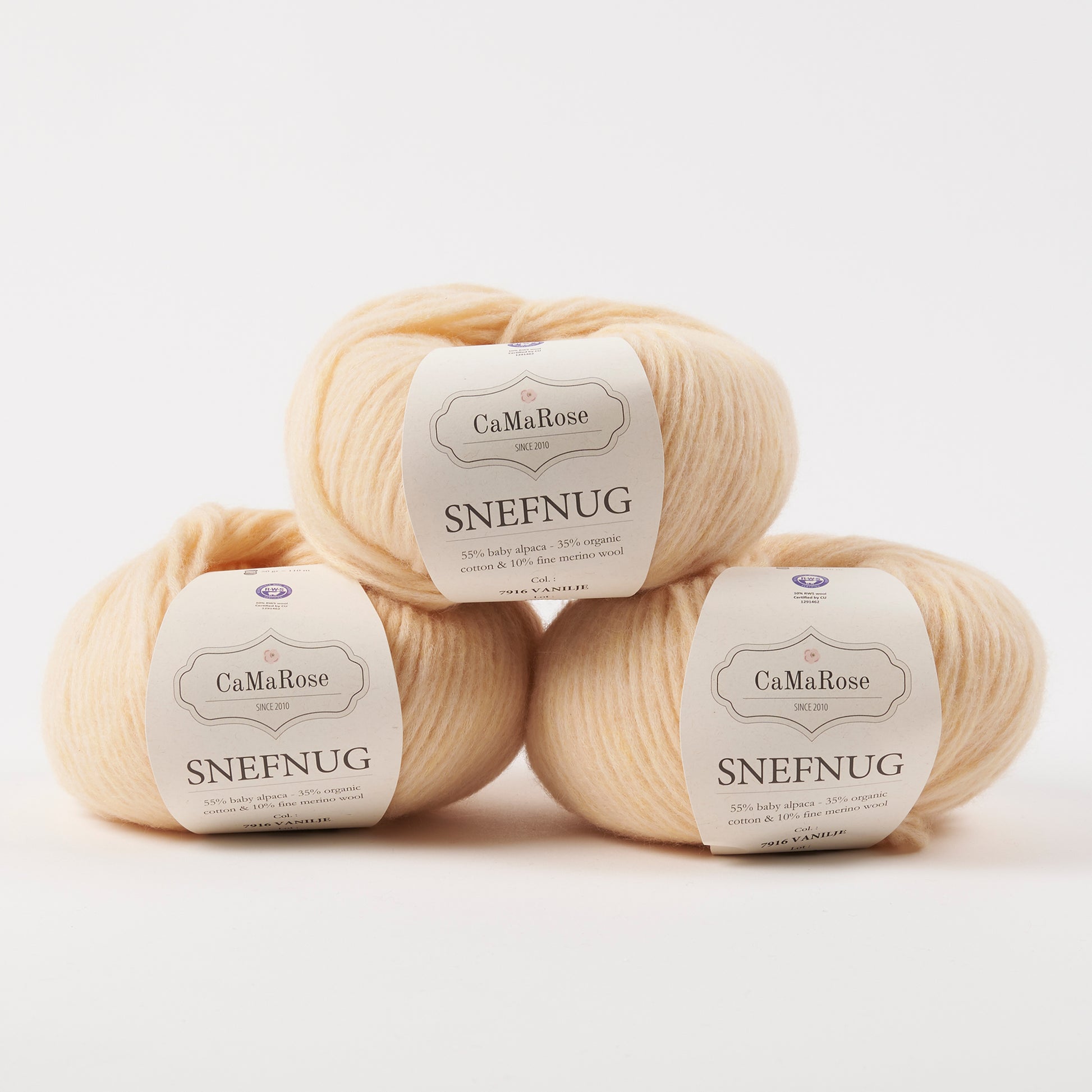 CaMaRose SNEFNUG - VANILJE Alpaca Cotton Merino wool Aran cream Yarn
