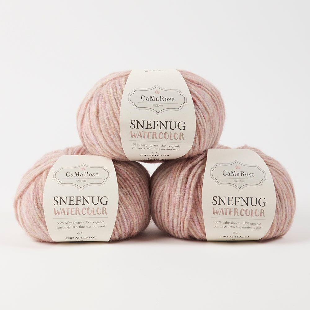 CaMaRose SNEFNUG WATERCOLOR - AFTENSOL Alpaca Cotton Merino wool Aran multicolour Yarn