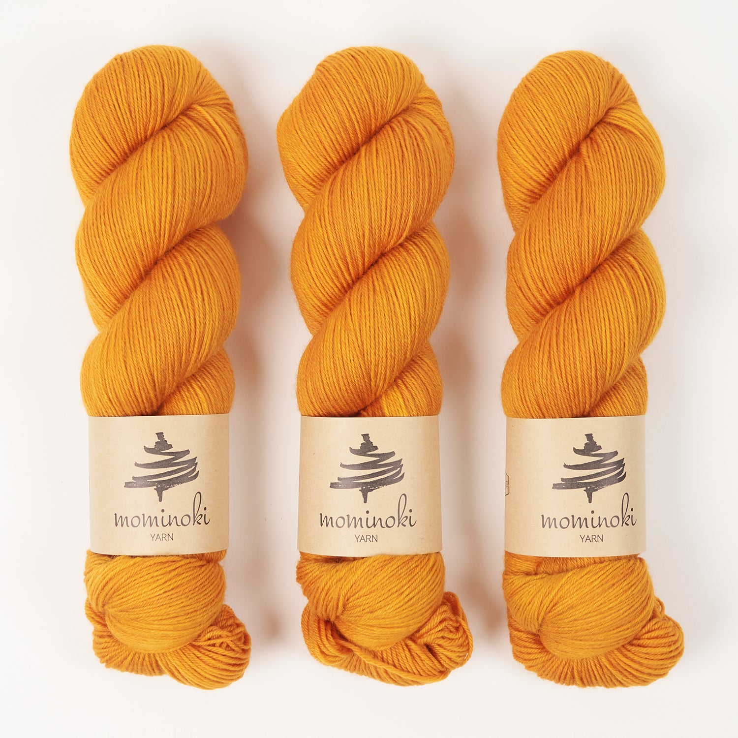 Mominoki Yarn SOCK FINE 4PLY - MARIGOLD Polyamide Merino wool Fingering orange Yarn