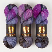 Punk Rock Unicorn SOUL - FLYING Merino wool Nylon Fingering  Sock purple Yarn
