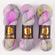 Punk Rock Unicorn SOUL - LAVENDELMILCH Merino wool Nylon Fingering  Sock grey multicolour Yarn