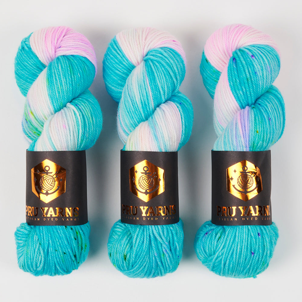 Punk Rock Unicorn SOUL DK - BIKINI BOTTOM Merino wool Nylon DK Sock turquoise blue Yarn