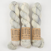 Life in The Long Grass LITLG SINGLES - STONE Merino wool Fingering white Yarn