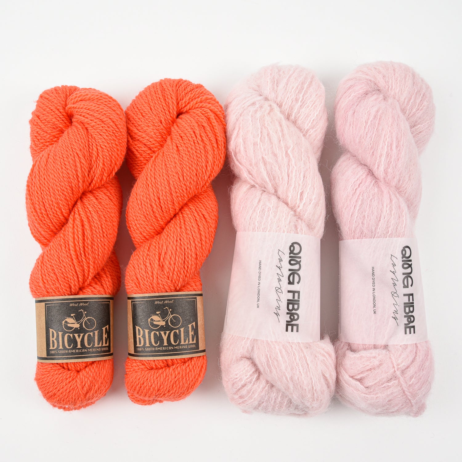 Qing Fibre STRAWBERRY QUEEN Alpaca Merino wool Silk Mixed Weight Quick Kits
