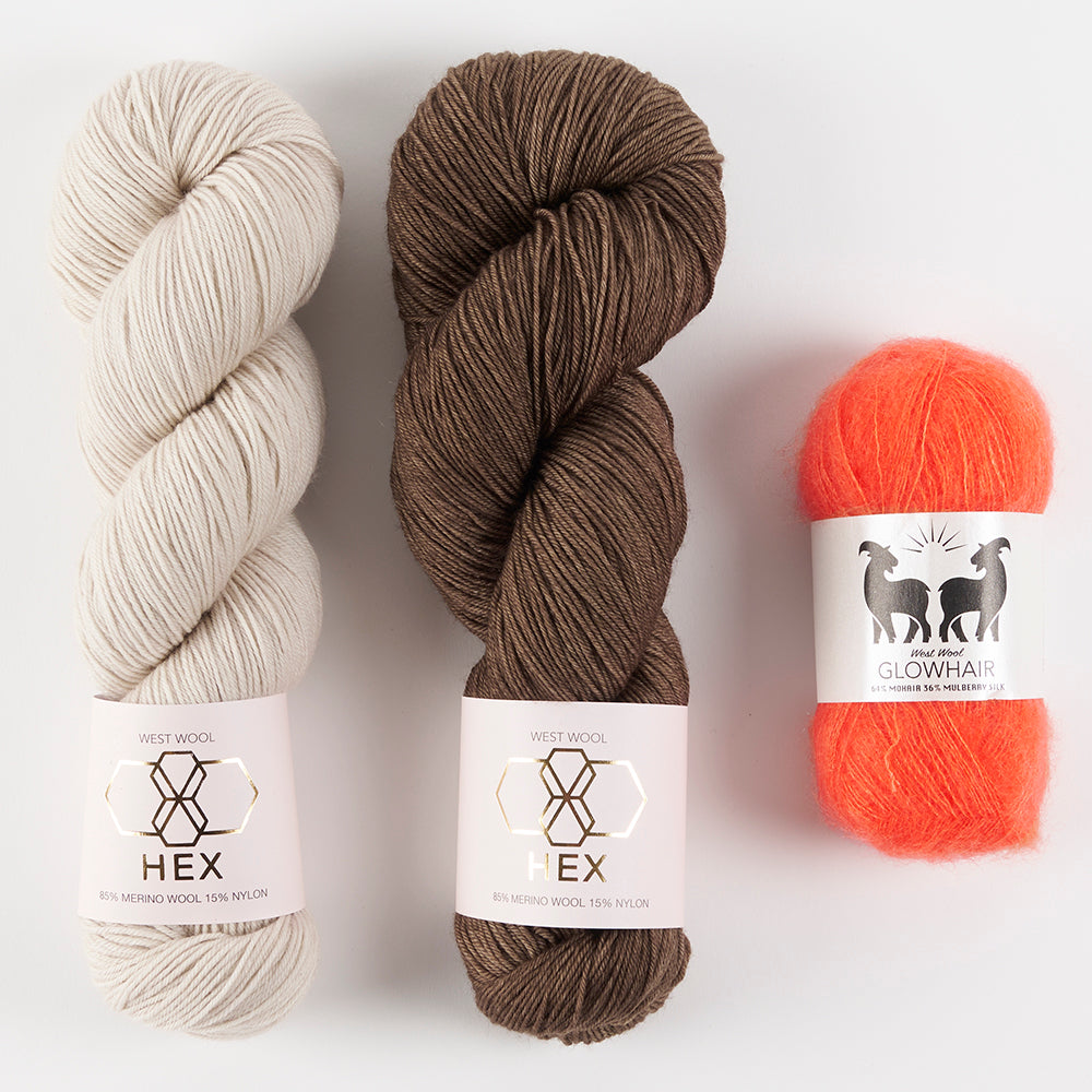 West Wool STRIPED ESJAN - BEATRIX POODLE Merino wool Nylon Mohair Silk Fingering  Lace multicolour Westknits Kits