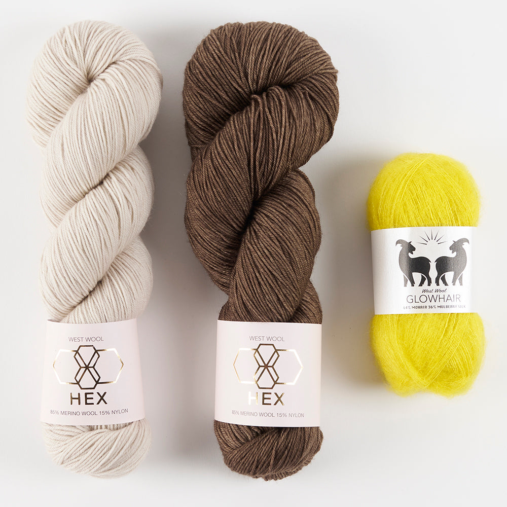 West Wool STRIPED ESJAN - BIANCA POODLE Merino wool Nylon Mohair Silk Fingering  Lace multicolour Westknits Kits