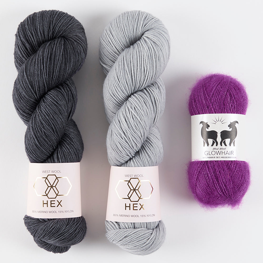 West Wool STRIPED ESJAN - FANDANGO HOUSE Merino wool Nylon Mohair Silk Fingering  Lace multicolour Westknits Kits
