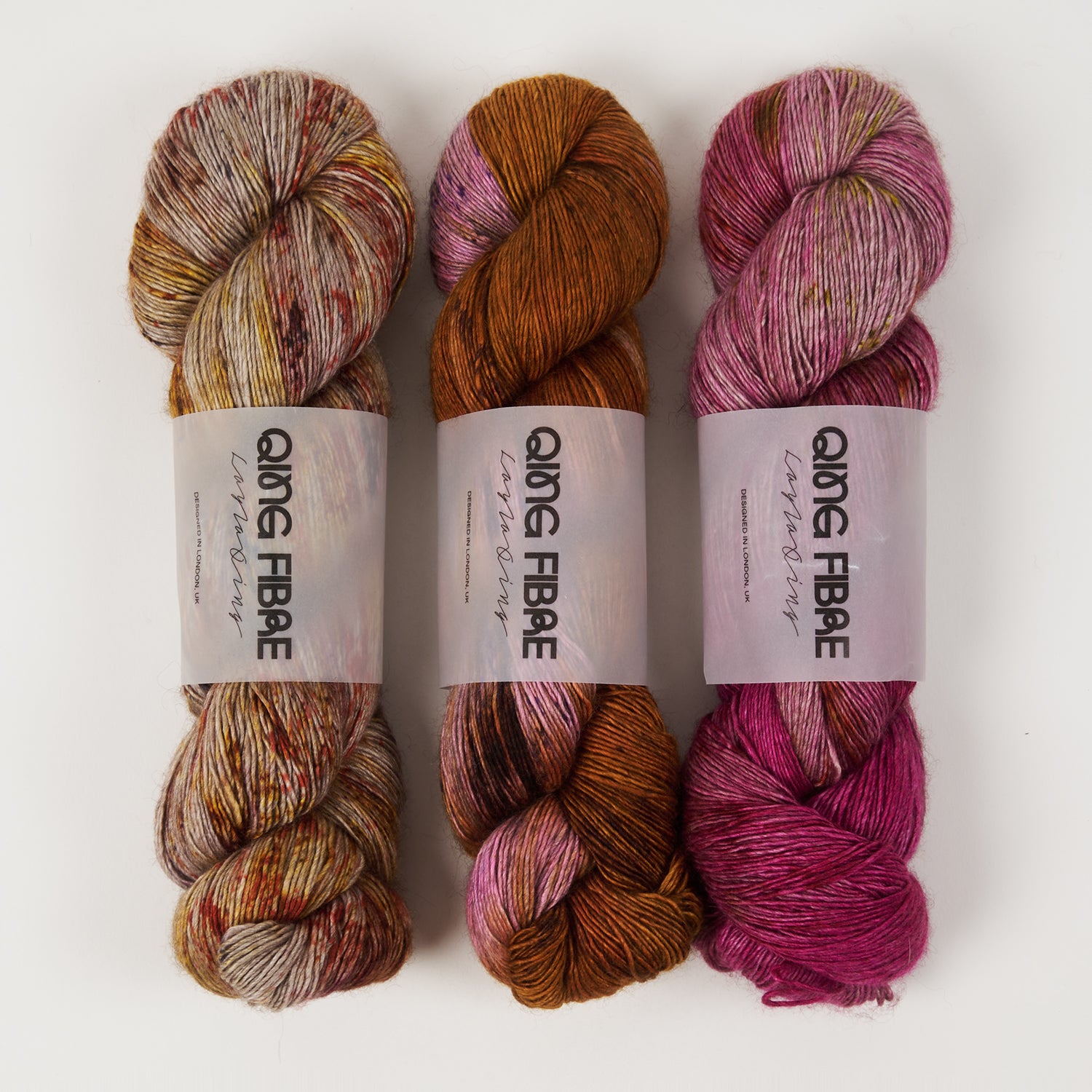 Qing Fibre SUNFLOWER NECTAR Merino wool Silk Yak Fingering Quick Kits