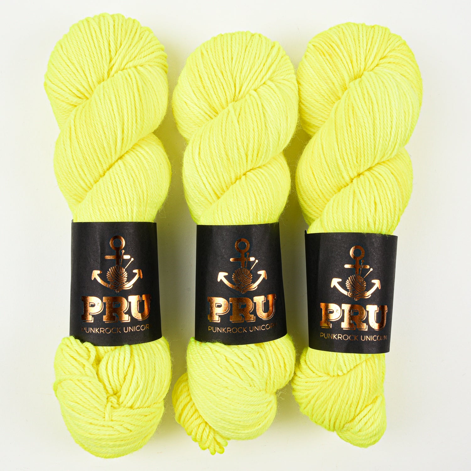 Punk Rock Unicorn SOUL DK - SUNNY Merino wool Nylon DK Sock yellow neon Yarn