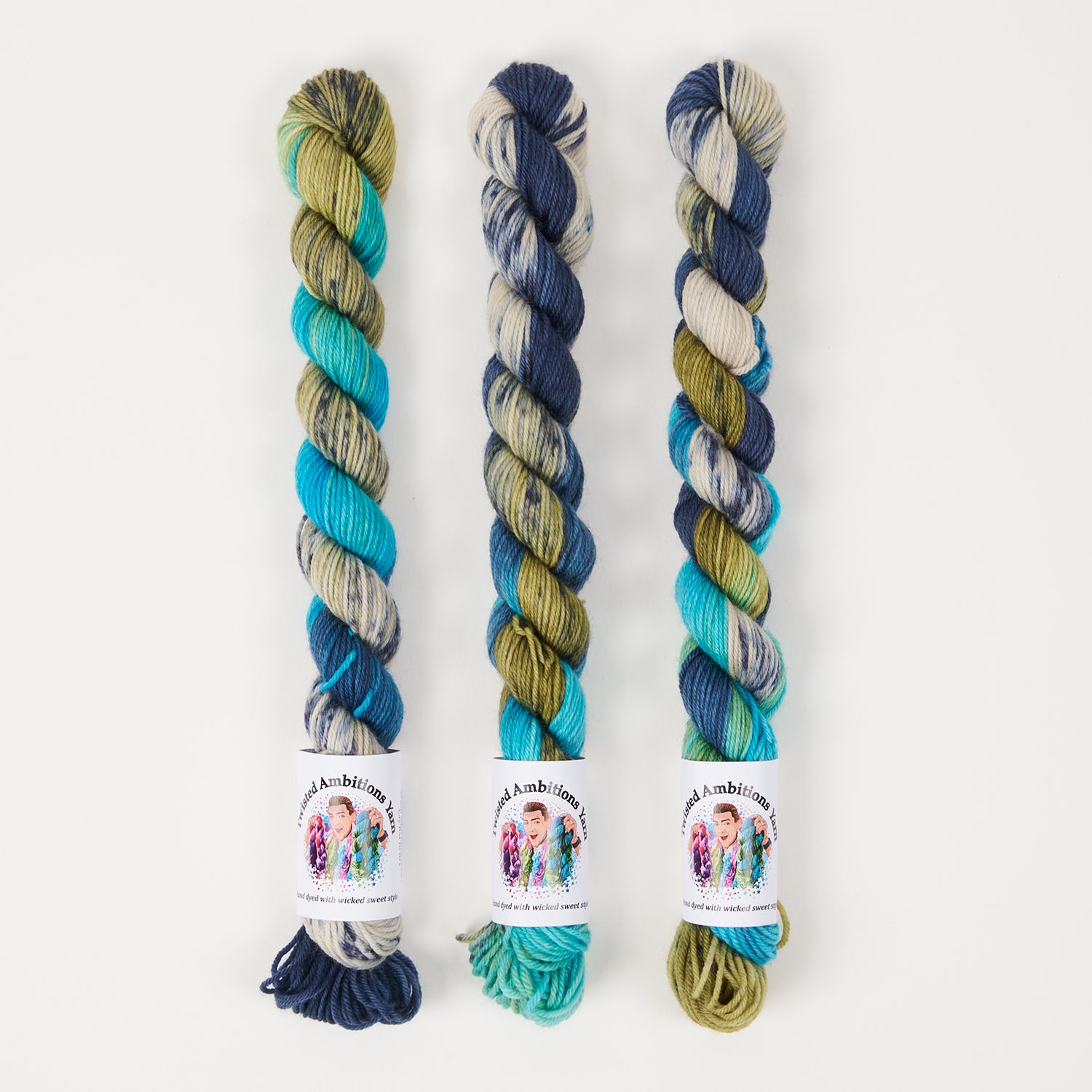 Twisted Ambitions SWEET SOCK MINI - EARTH Merino wool Nylon Fingering multicolour blue green Yarn