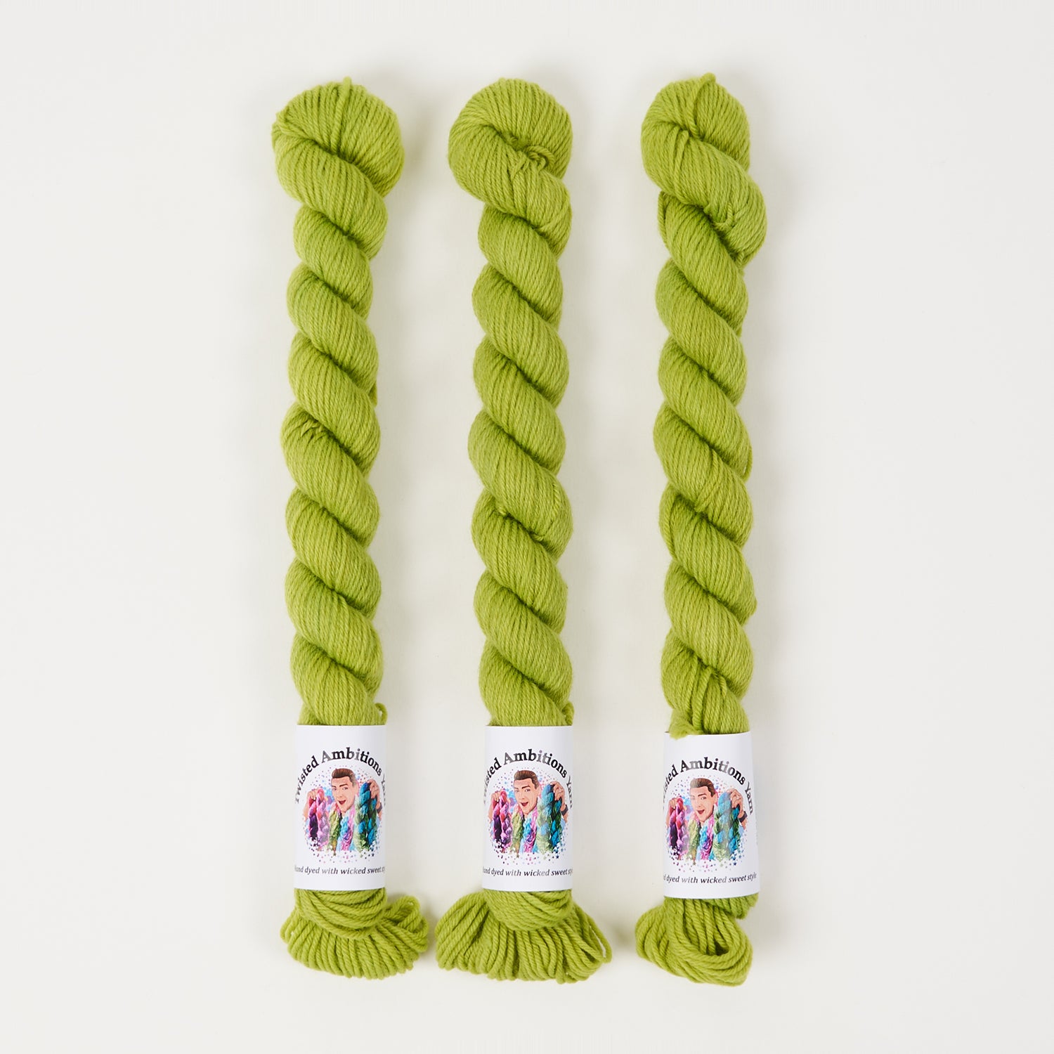 Twisted Ambitions SWEET SOCK MINI - LEMONGRASS Merino wool Nylon Fingering green Yarn