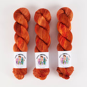 Twisted Ambitions SWEET SOCK - BURN Merino wool Nylon Fingering orange Yarn