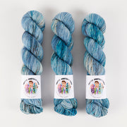 Twisted Ambitions SWEET SOCK - DANCING IN THE MOONLIGHT Merino wool Nylon Fingering blue Yarn