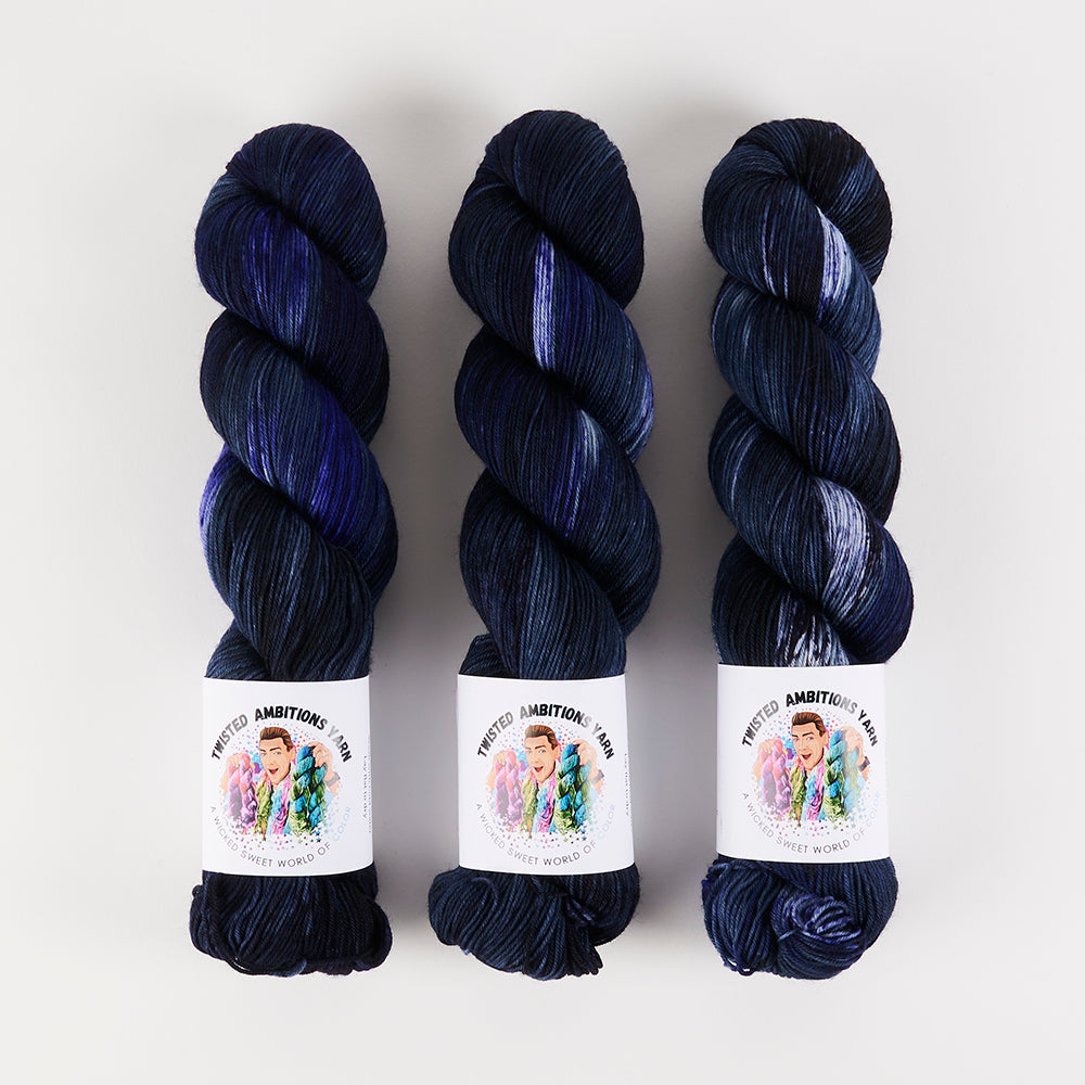 Twisted Ambitions SWEET SOCK - SHADOW Merino wool Nylon Fingering blue Yarn