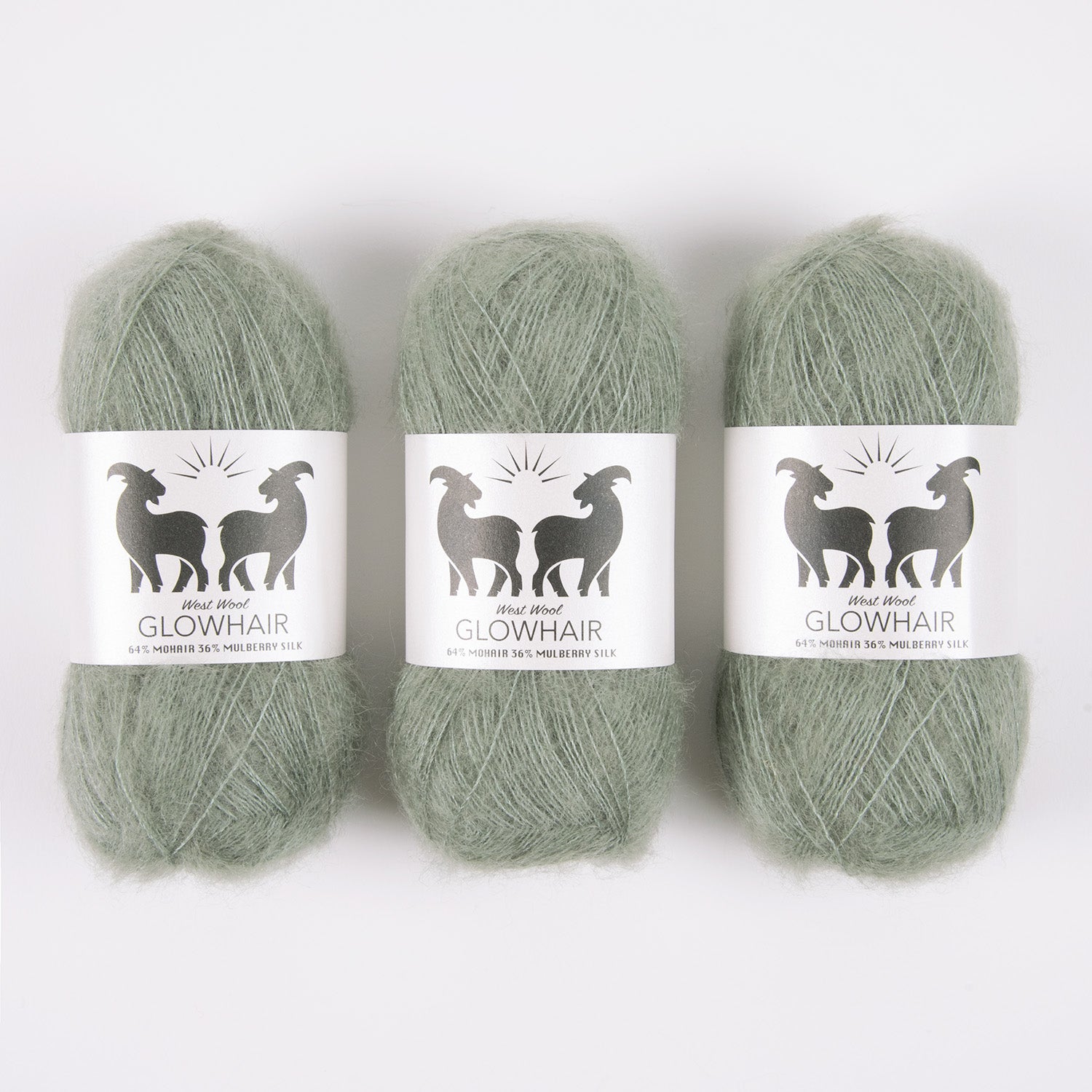 West Wool GLOWHAIR - SAGE Mohair Silk Lace green Yarn