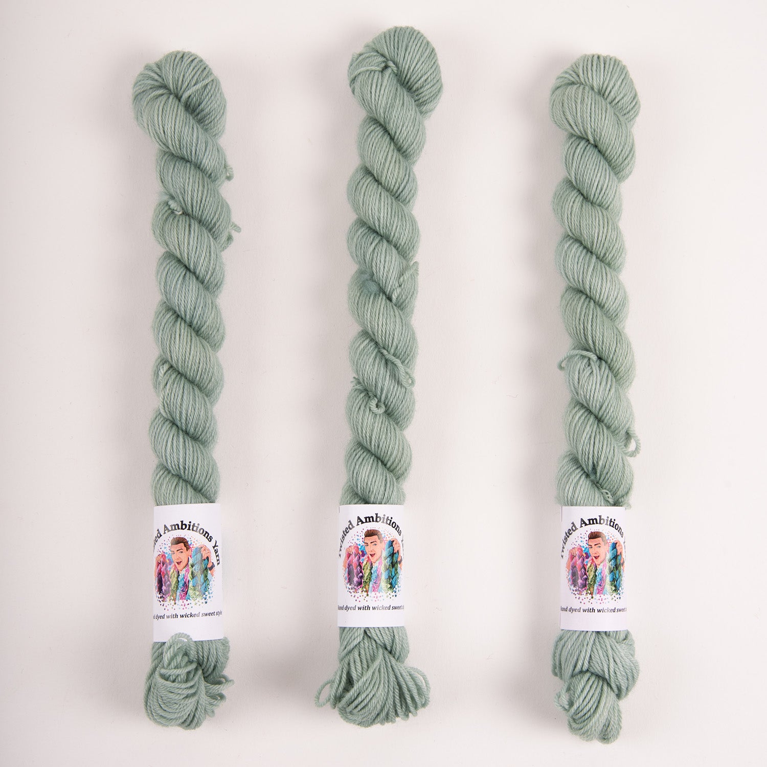 Twisted Ambitions SWEET SOCK MINI - SAGE Merino wool Nylon Fingering green Yarn