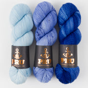Punk Rock Unicorn SANTORINI SKIES Merino wool Nylon Fingering Quick Kits