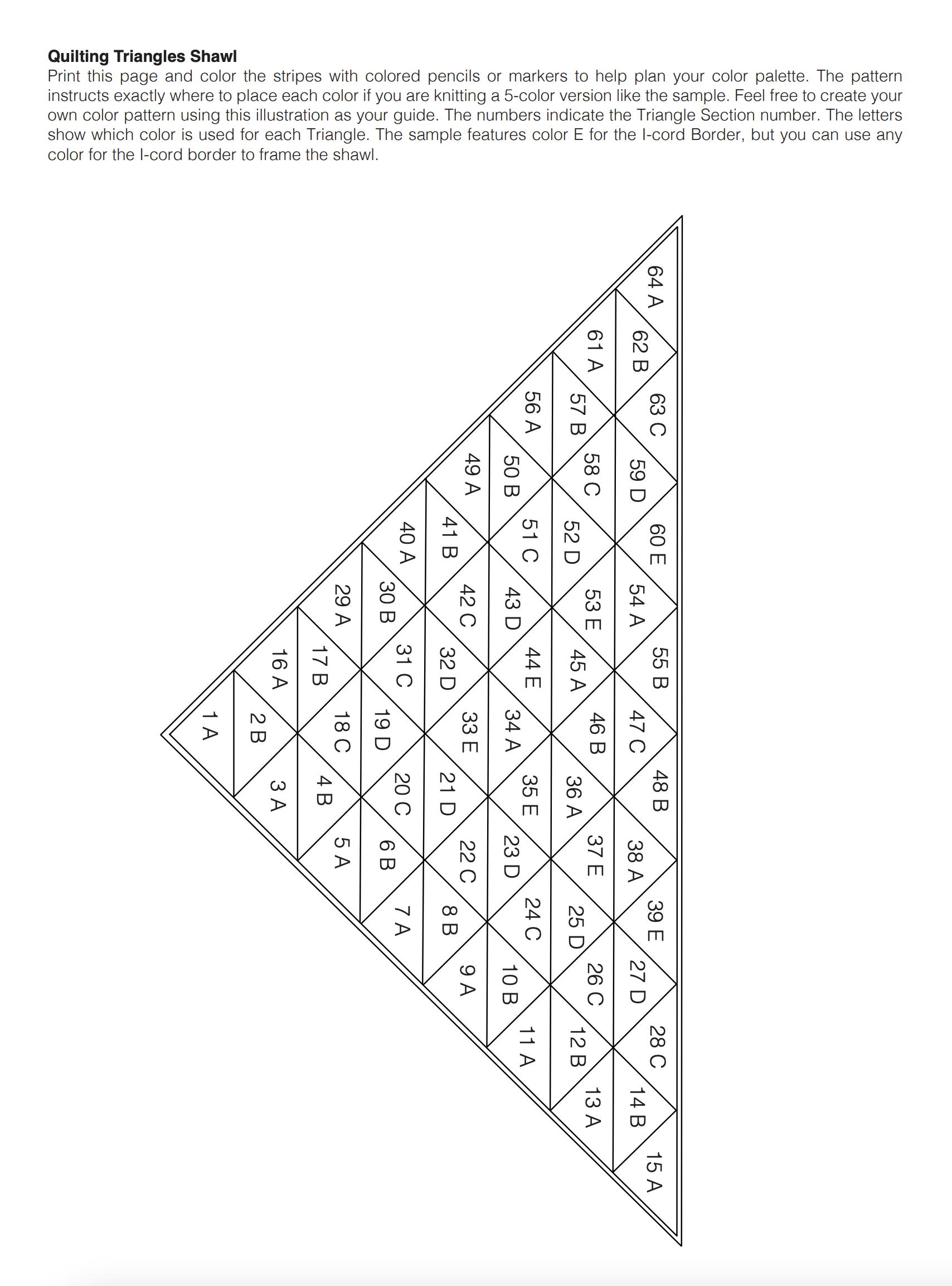 QUILTING TRIANGLES SHAWL PATTERN