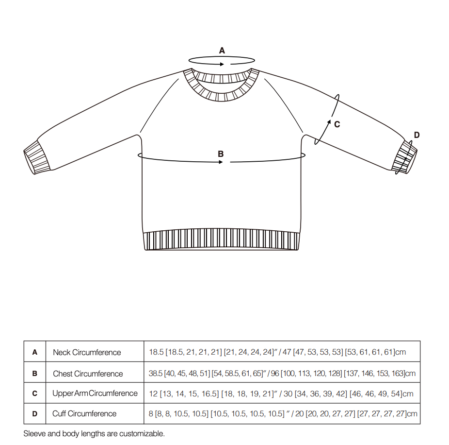 WESTKNITS CHUNKY RAGLAN PATTERN