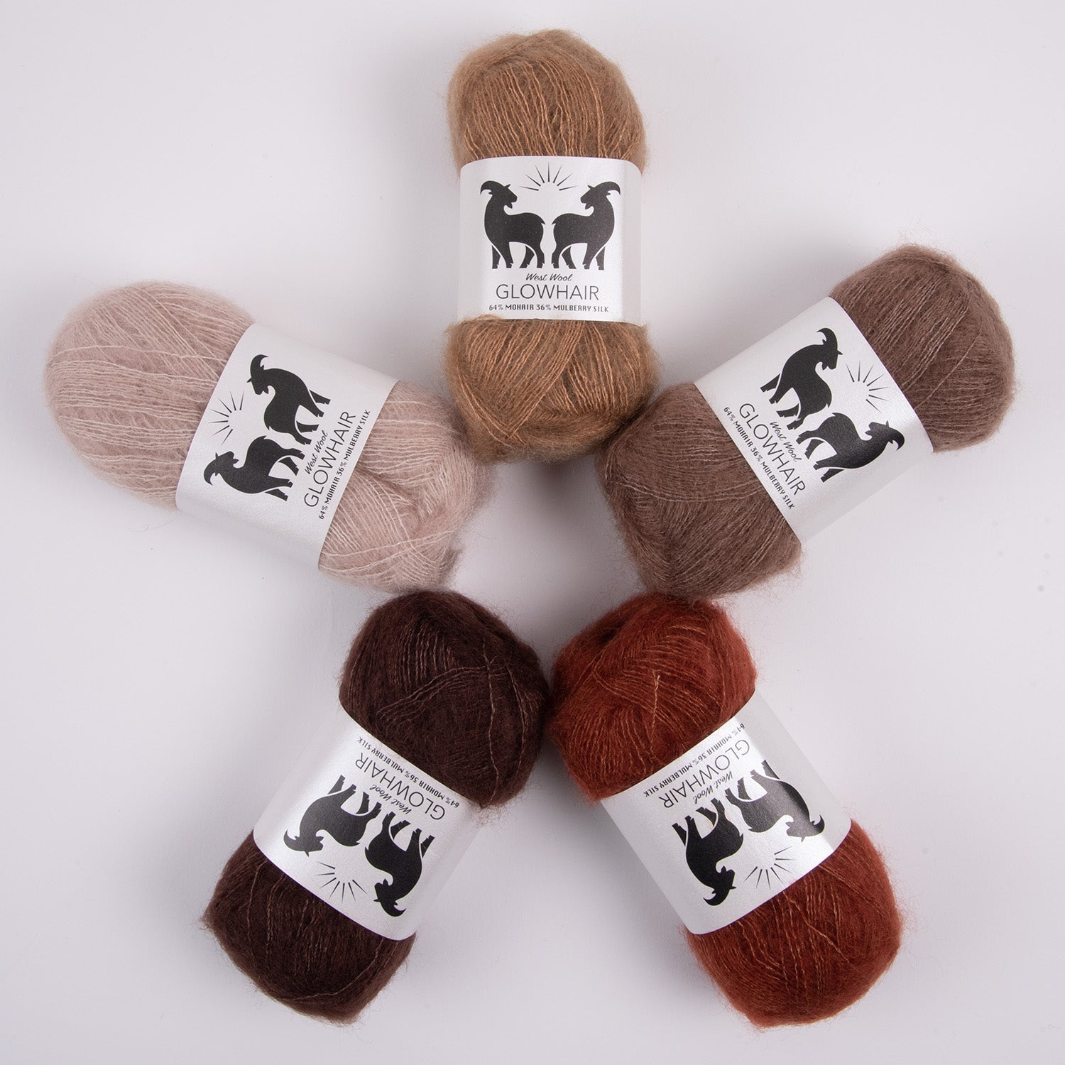 West Wool WESTKNITS KIT - FROTHY COFFEE Mohair Silk Lace brown beige Westknits Kits