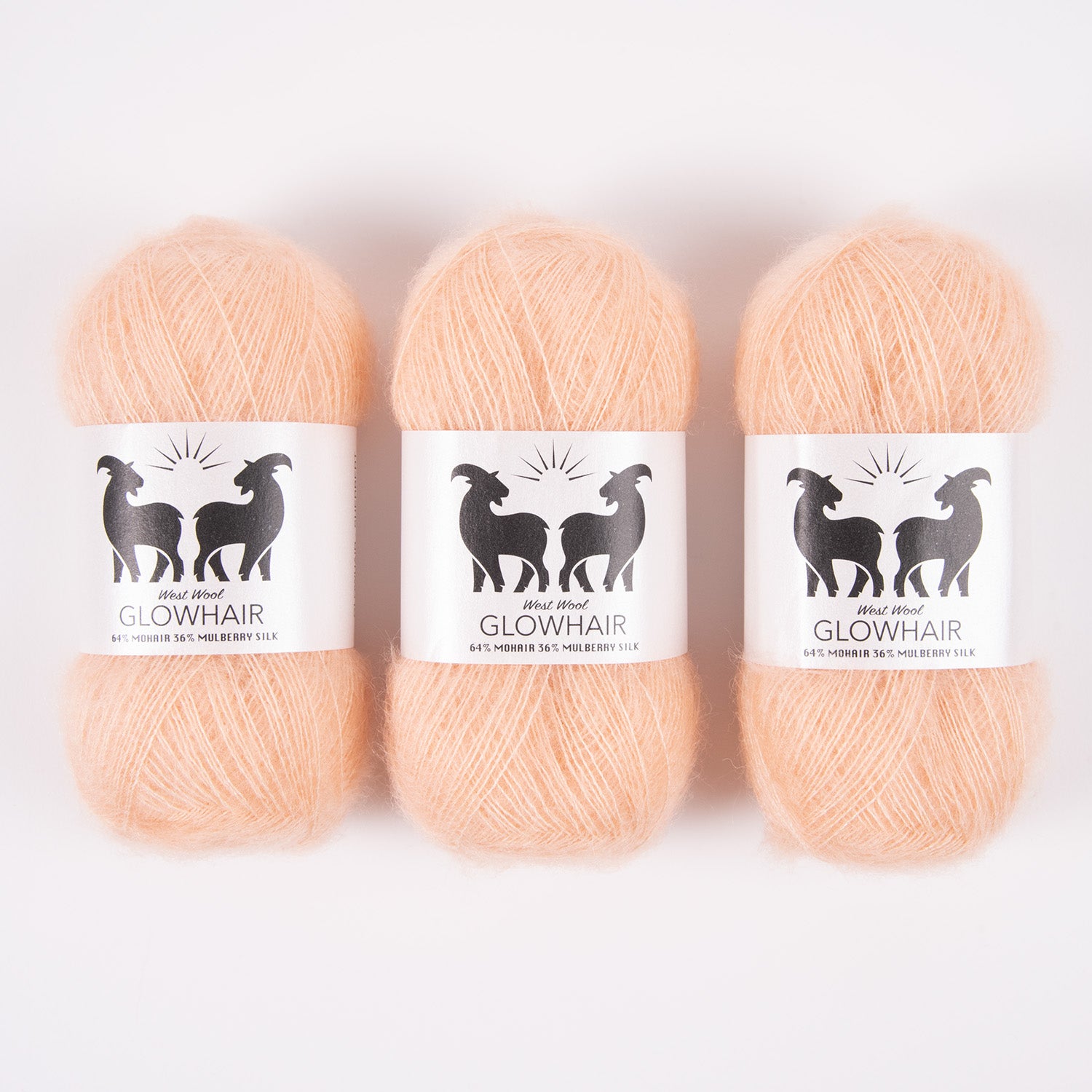 West Wool GLOWHAIR - SHERBERT Mohair Silk Lace pink peach Yarn