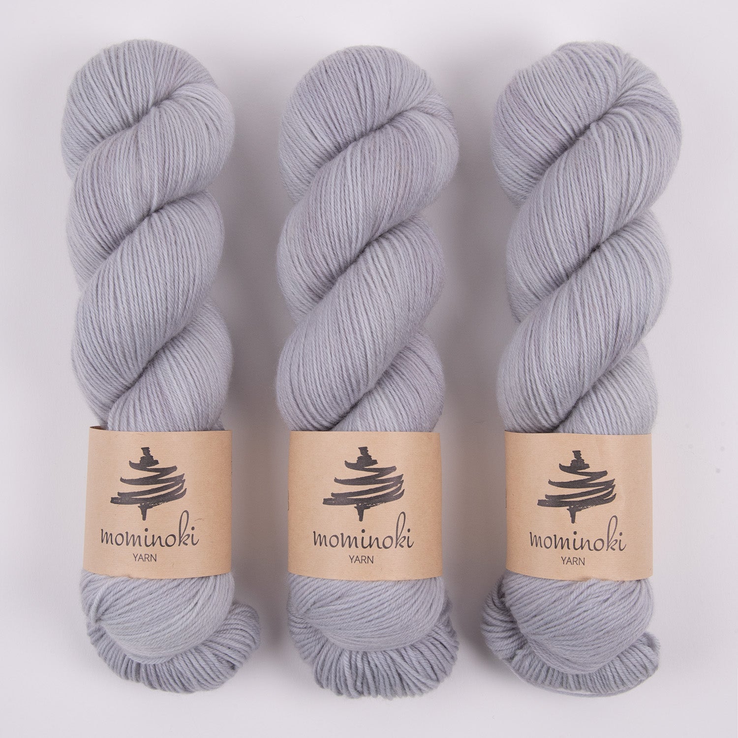 Mominoki Yarn SOCK FINE 4PLY - SILVER Polyamide Merino wool Fingering grey Yarn